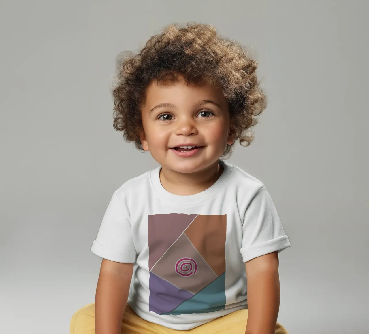 Forme geometriche colorate e una spirale rosa maglietta neonato da Something for you