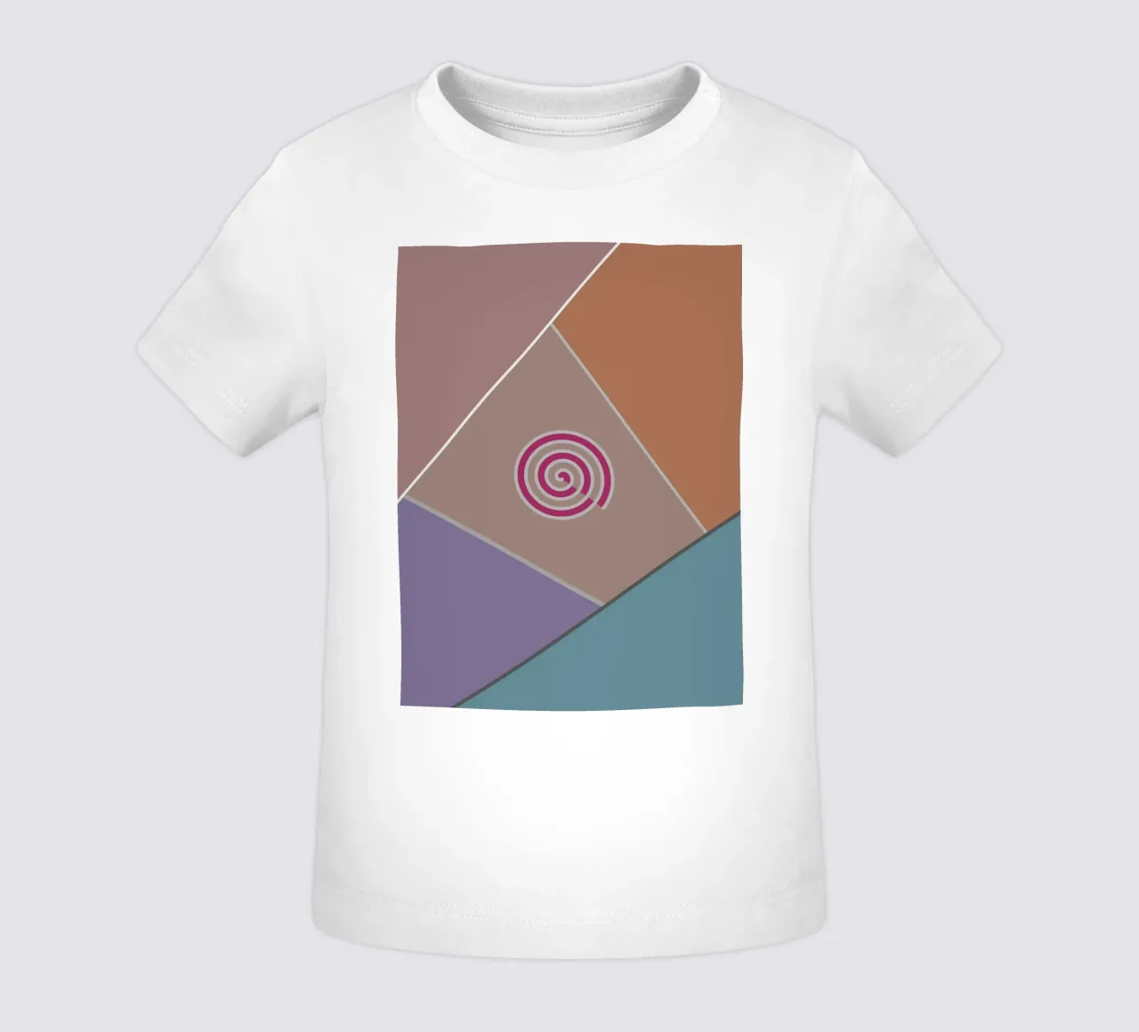 Forme geometriche colorate e una spirale rosa maglietta neonato da Something for you