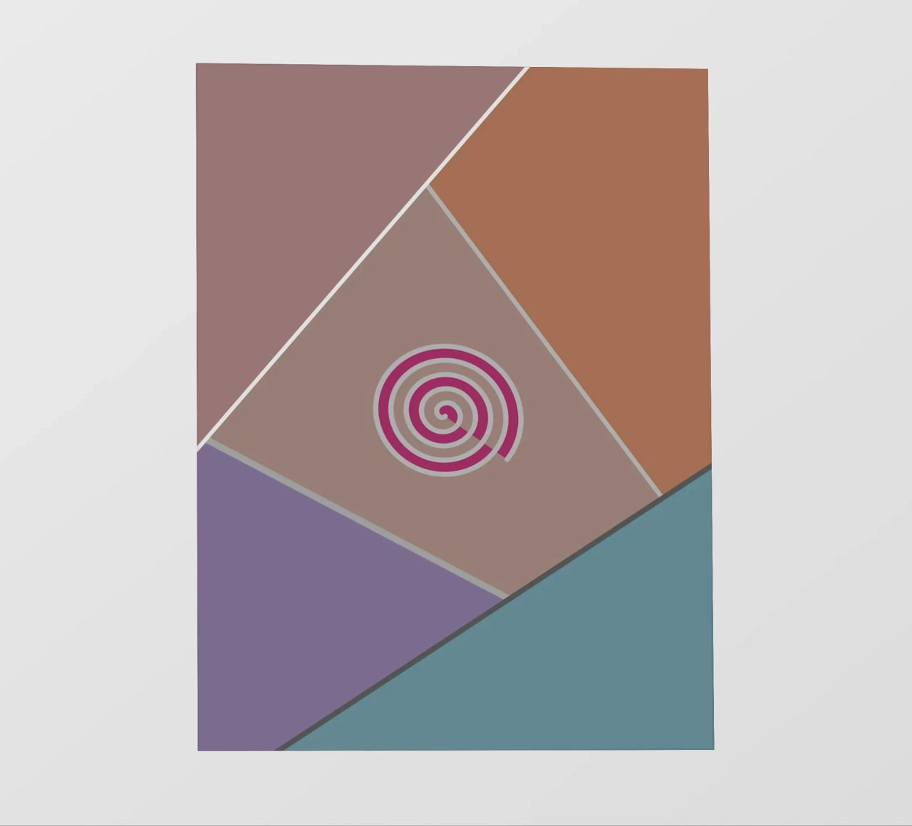 Forme geometriche colorate e una spirale rosa telo in pvc da Something for you