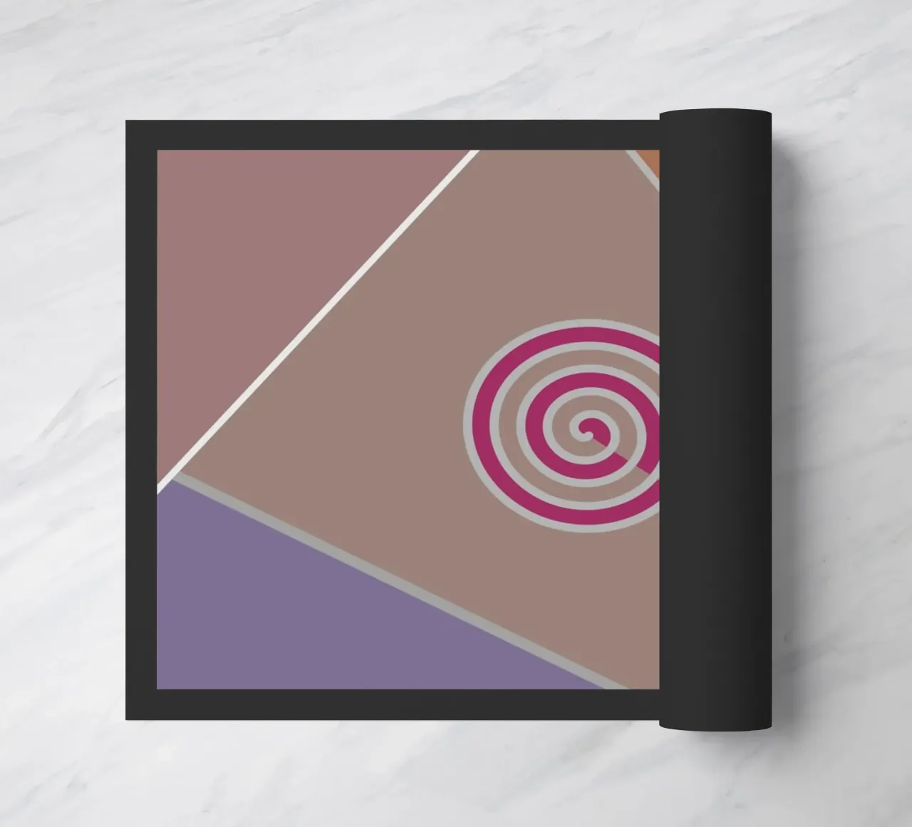 Forme geometriche colorate e una spirale rosa zerbino da Something for you
