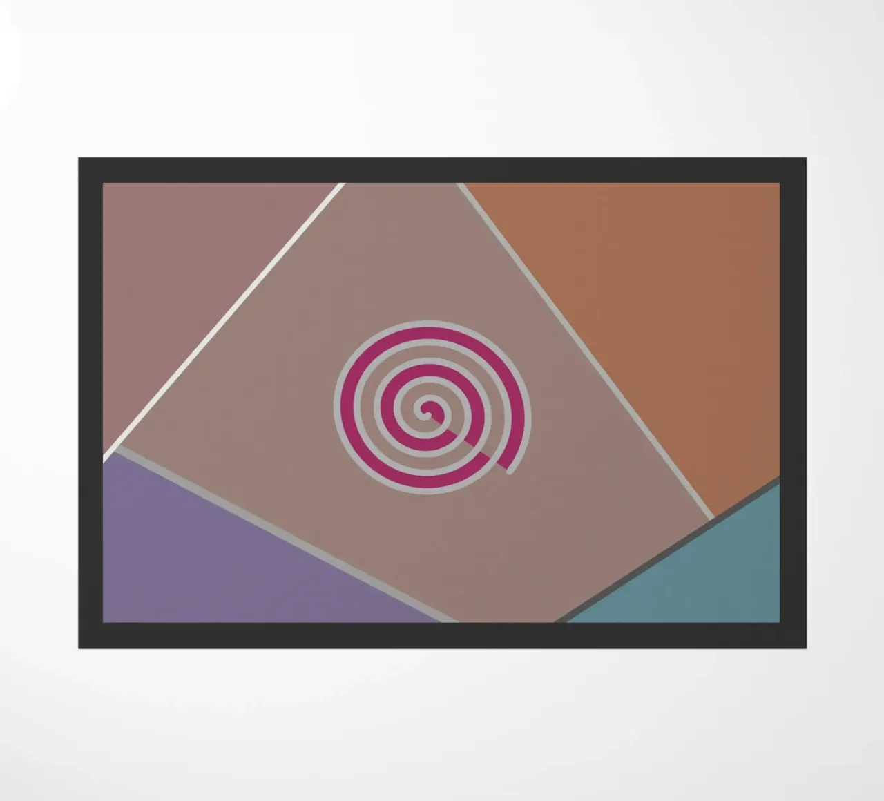 Forme geometriche colorate e una spirale rosa zerbino da Something for you