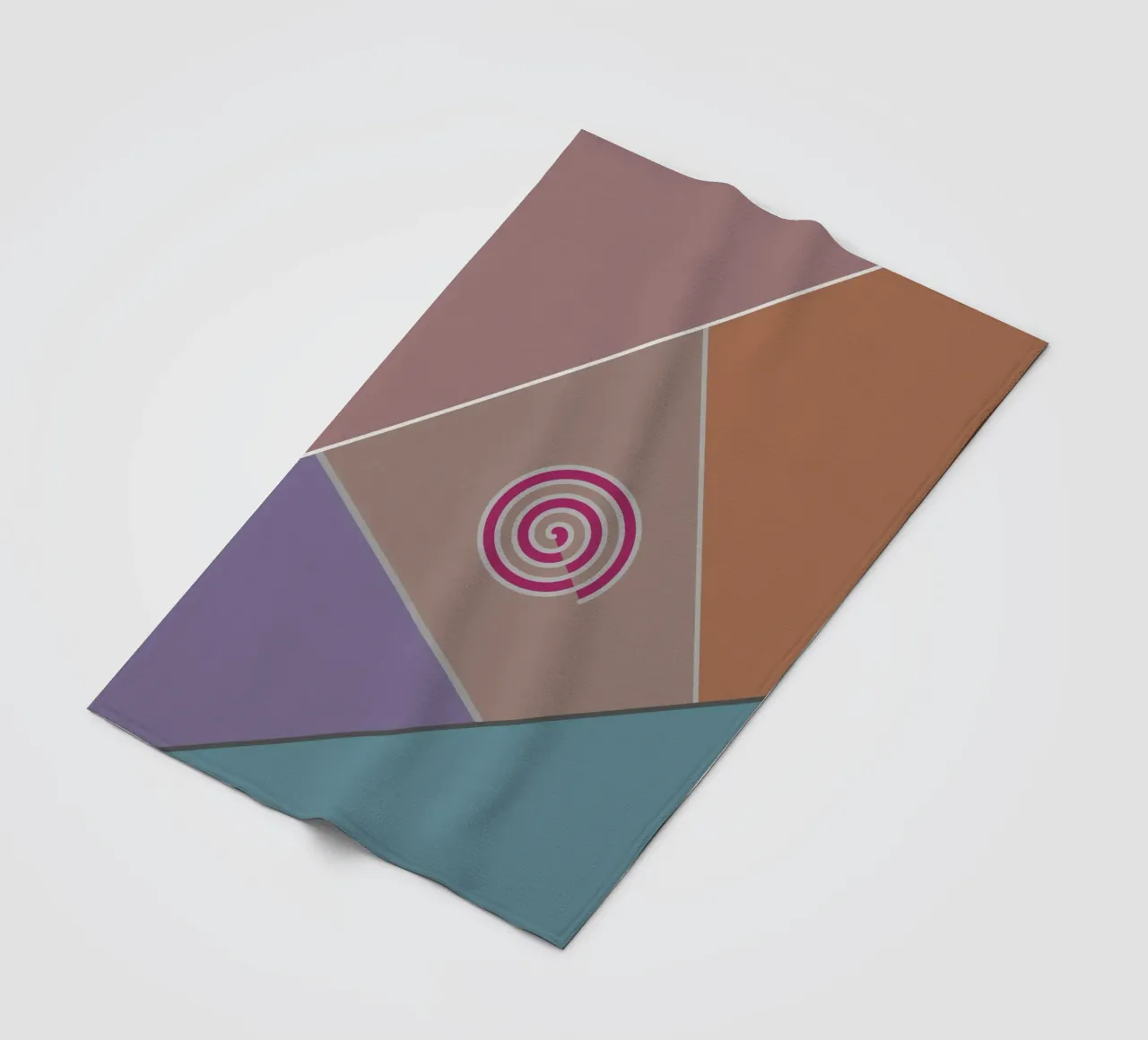 Forme geometriche colorate e una spirale rosa coperta in pile da Something for you