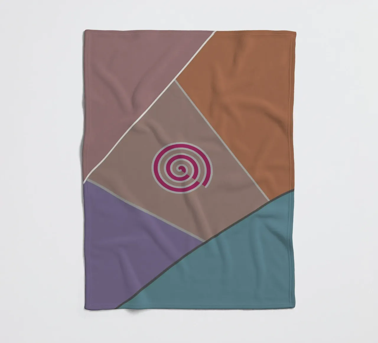 Forme geometriche colorate e una spirale rosa coperta in pile da Something for you