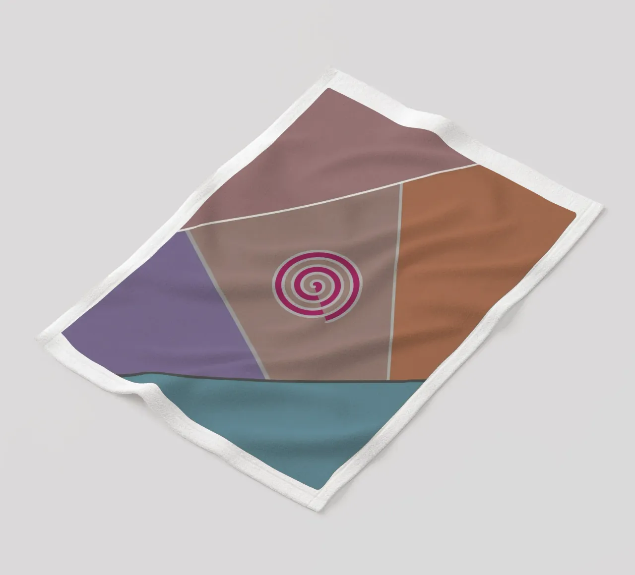 Forme geometriche colorate e una spirale rosa coperta in pile da Something for you