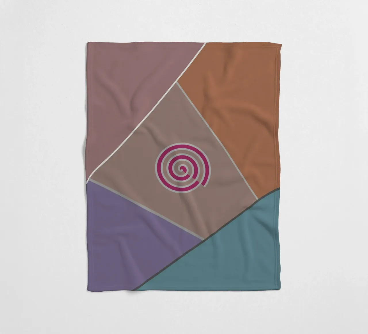Forme geometriche colorate e una spirale rosa coperta in pile da Something for you
