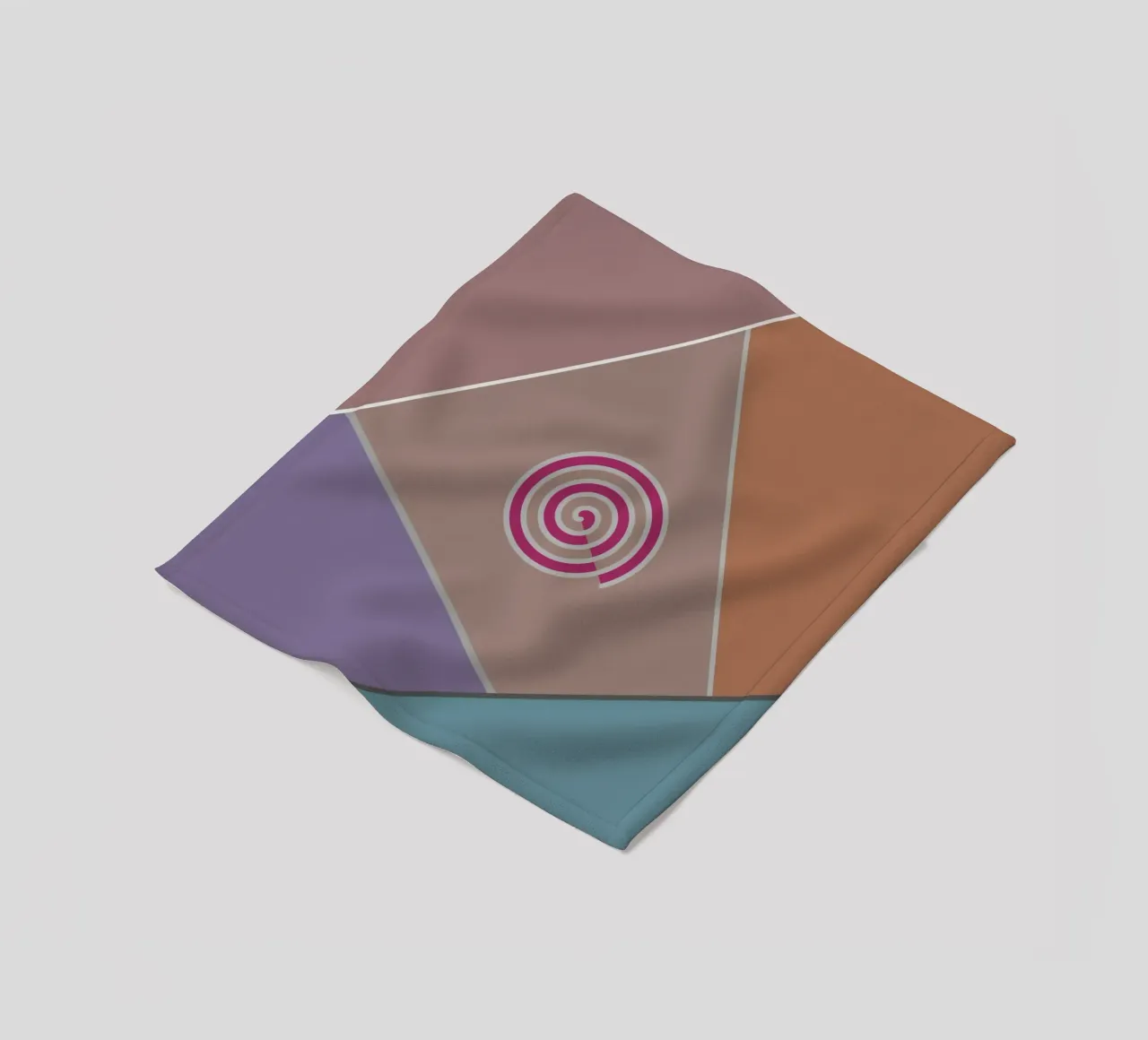 Forme geometriche colorate e una spirale rosa coperta in pile da Something for you