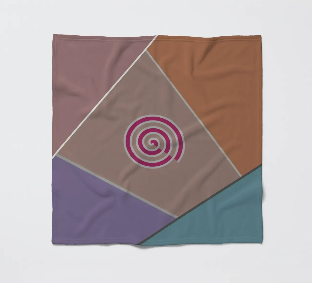 Forme geometriche colorate e una spirale rosa coperta in pile da Something for you