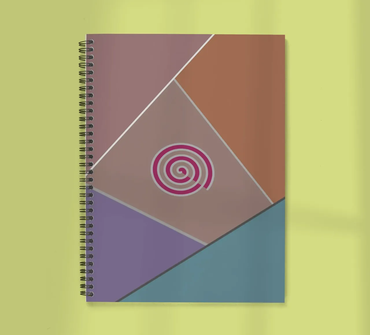 Forme geometriche colorate e una spirale rosa diario ad anelli da Something for you