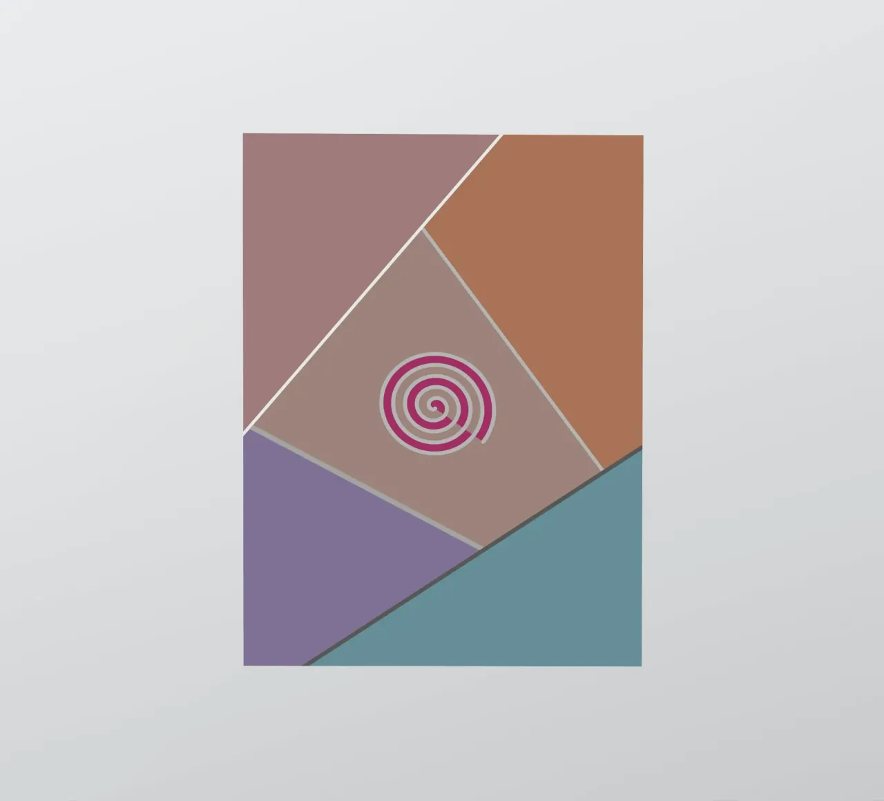Forme geometriche colorate e una spirale rosa adesivo da Something for you