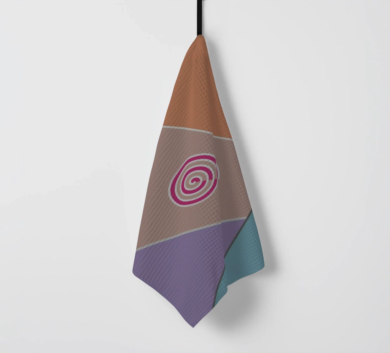 Forme geometriche colorate e una spirale rosa canovaccio da cucina da Something for you