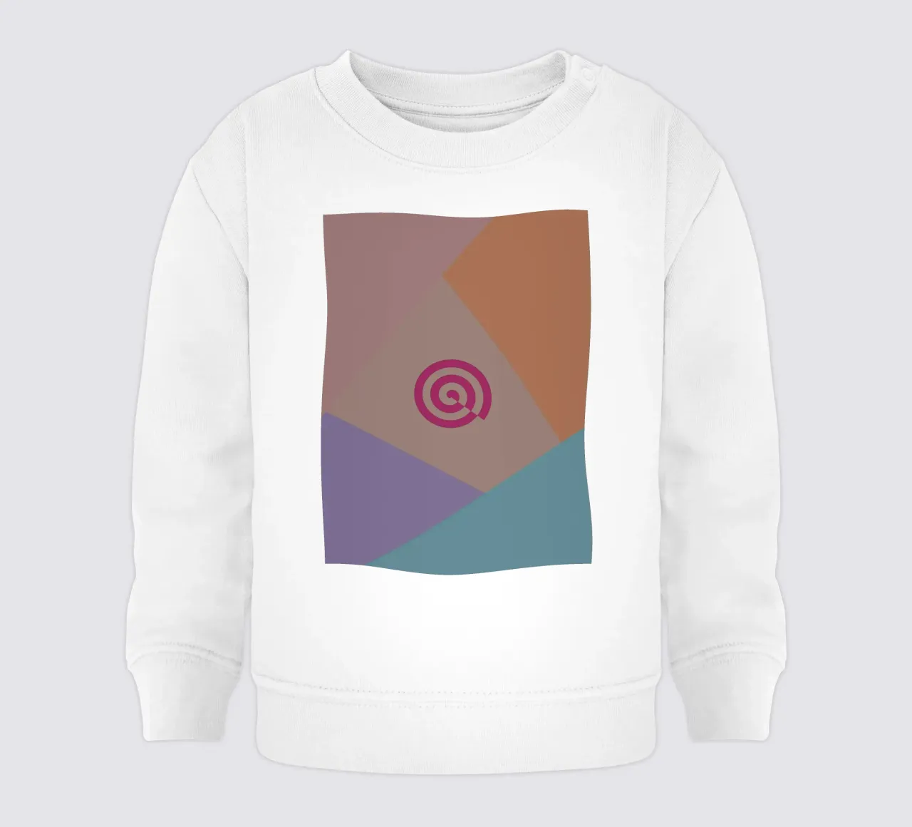 Des formes géométriques colorées et une spirale rose sweat pour bébé de Something for you