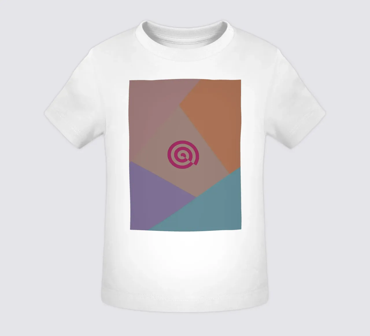 Forme geometriche colorate e una spirale rosa maglietta neonato da Something for you