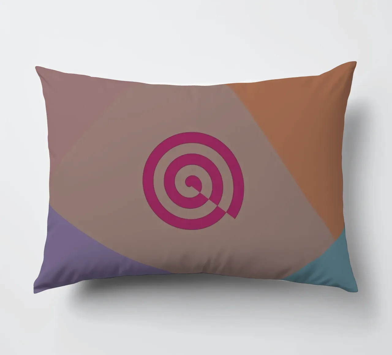 Forme geometriche colorate e una spirale rosa cuscino da Something for you