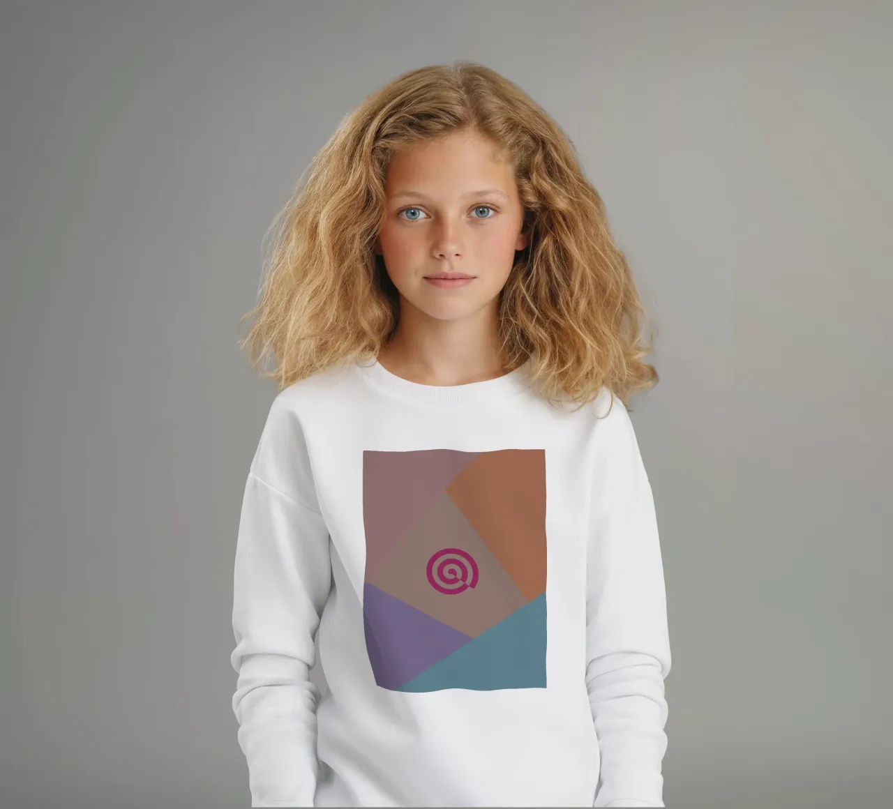 Forme geometriche colorate e una spirale rosa felpa bambino da Something for you