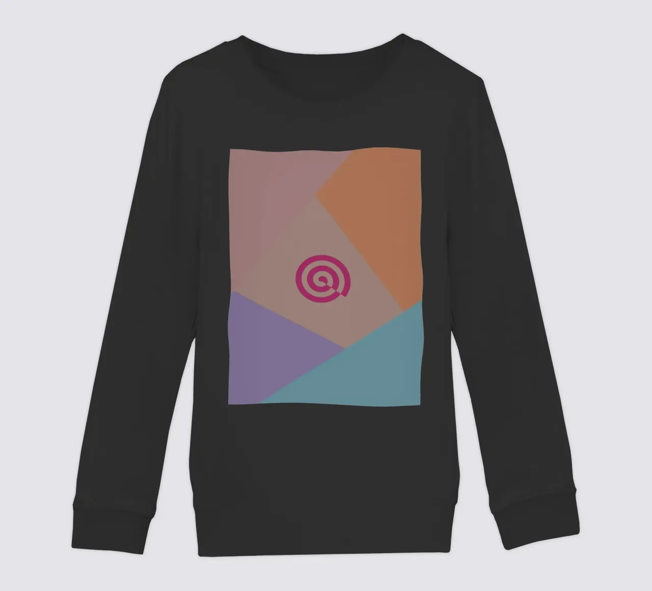 Forme geometriche colorate e una spirale rosa felpa bambino da Something for you