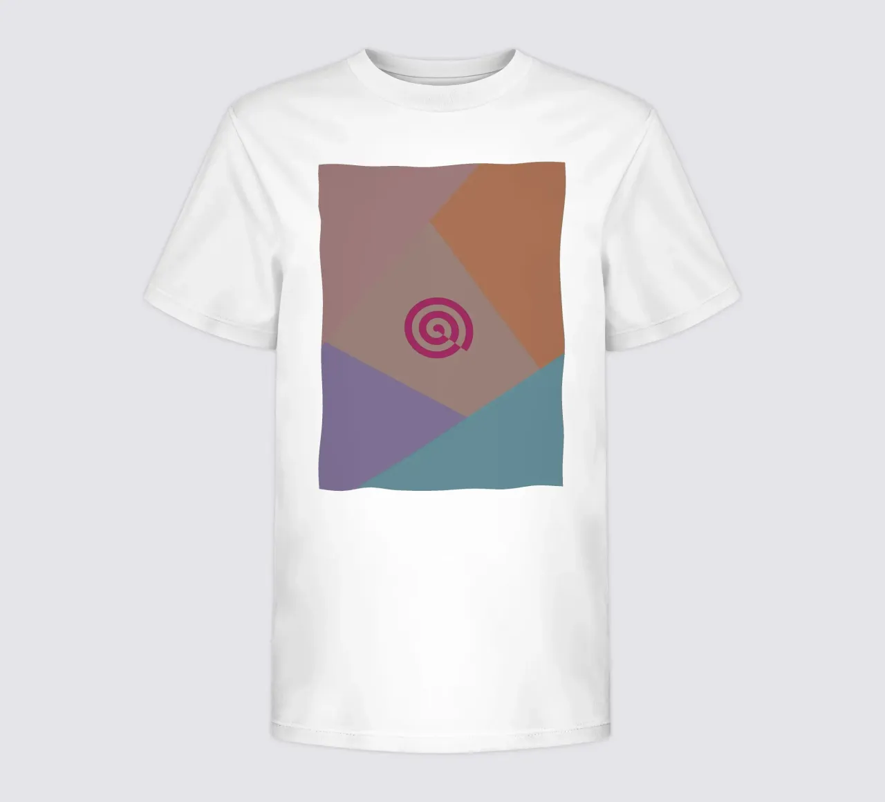 Forme geometriche colorate e una spirale rosa t-shirt bambini da Something for you