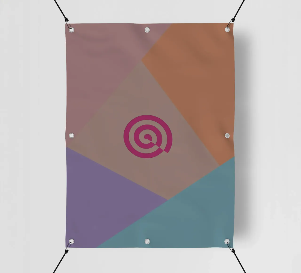 Forme geometriche colorate e una spirale rosa telo in pvc da Something for you