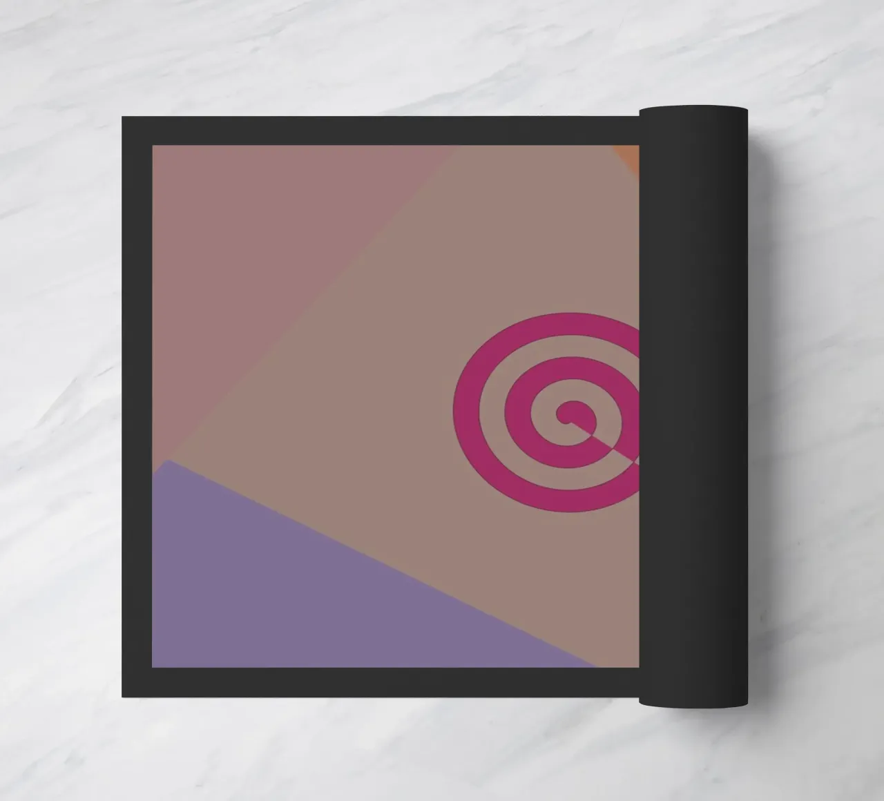 Kleurrijke geometrische vormen en een roze spiraal deurmat van Something for you