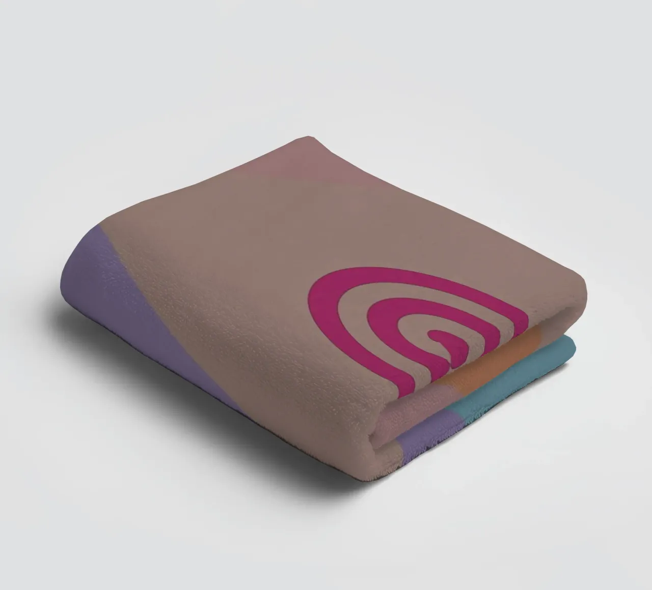 Colourful geometric shapes and a pink spiral towel by Something for you