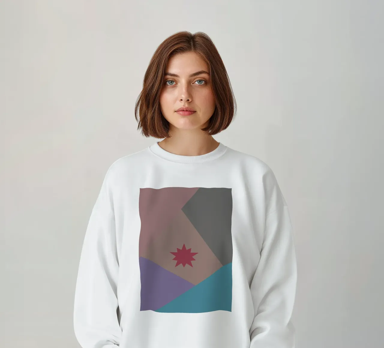 Forme geometriche colorate e una stella rosa felpa da Something for you