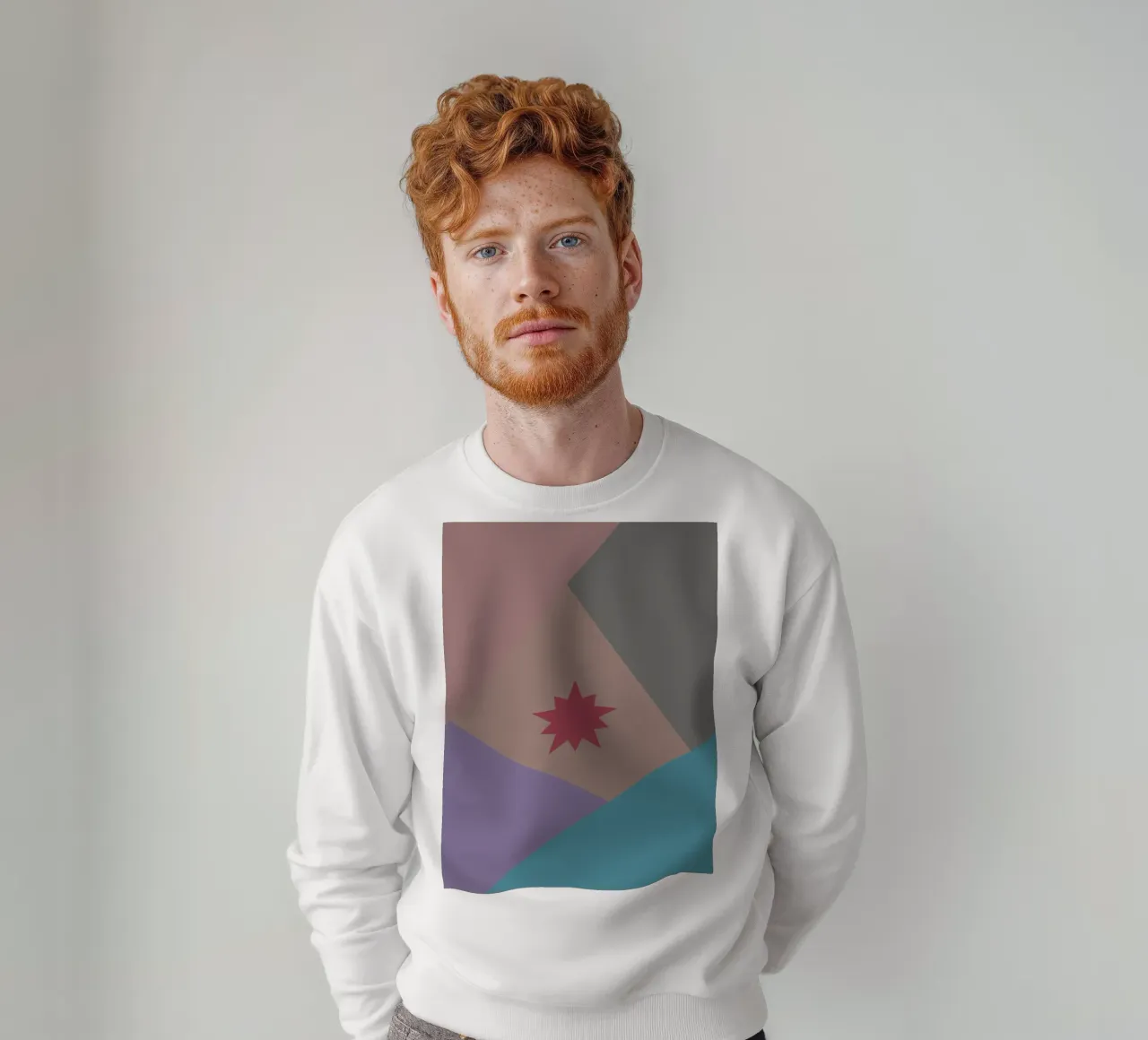 Forme geometriche colorate e una stella rosa felpa da Something for you