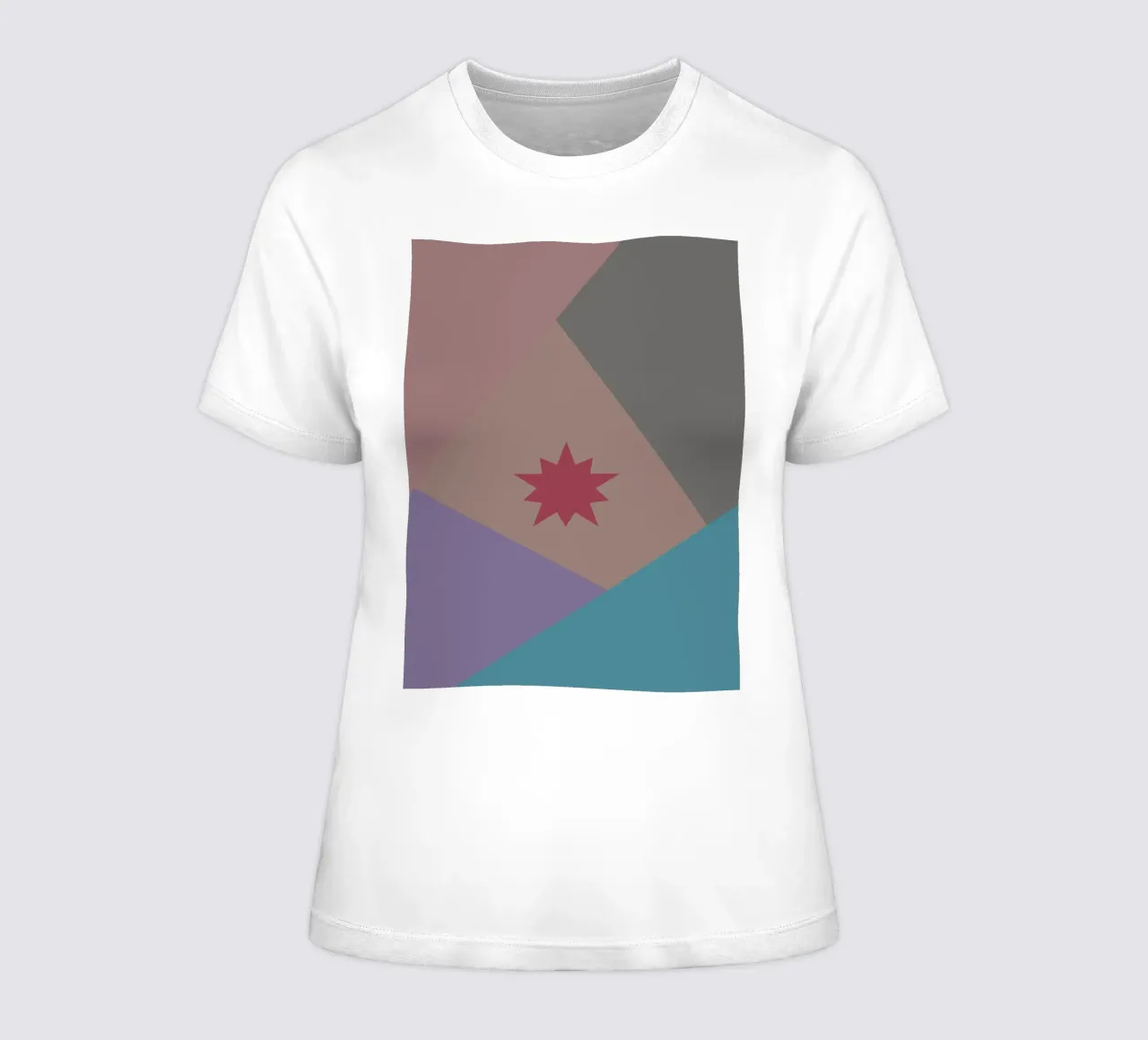 Forme geometriche colorate e una stella rosa t-shirt da donna da Something for you