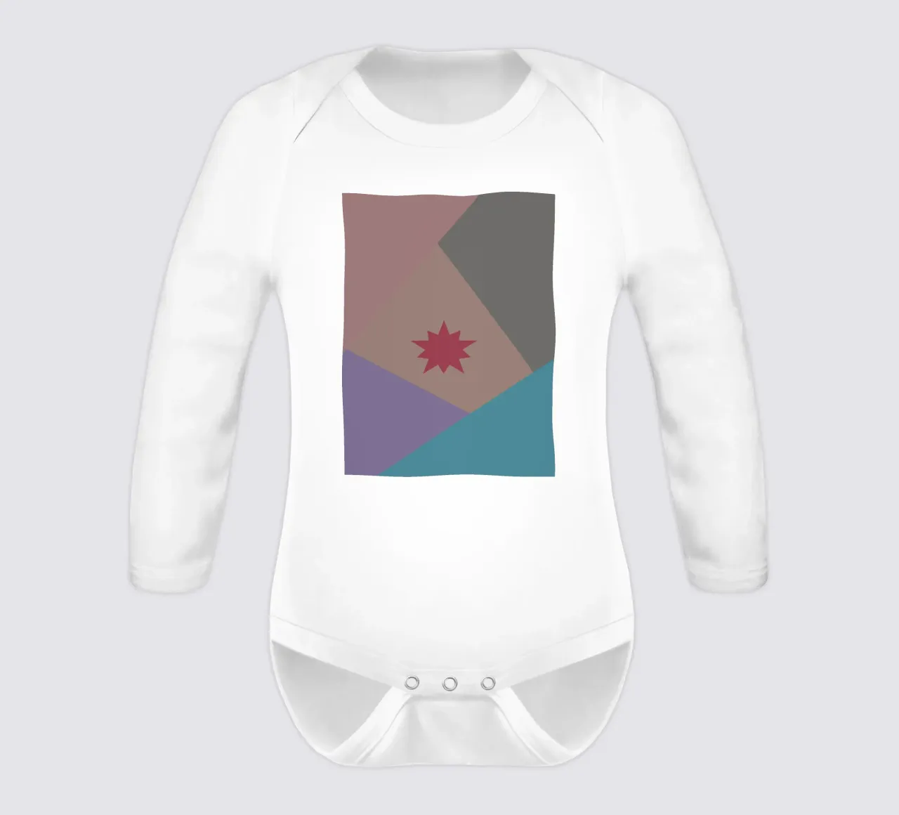 Forme geometriche colorate e una stella rosa body neonato maniche lunghe da Something for you