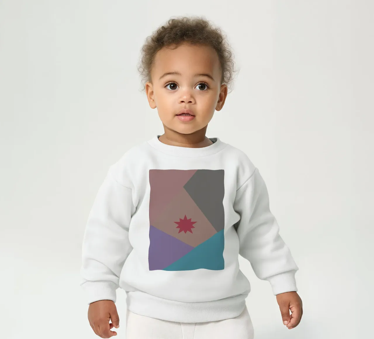 Forme geometriche colorate e una stella rosa felpa neonato da Something for you