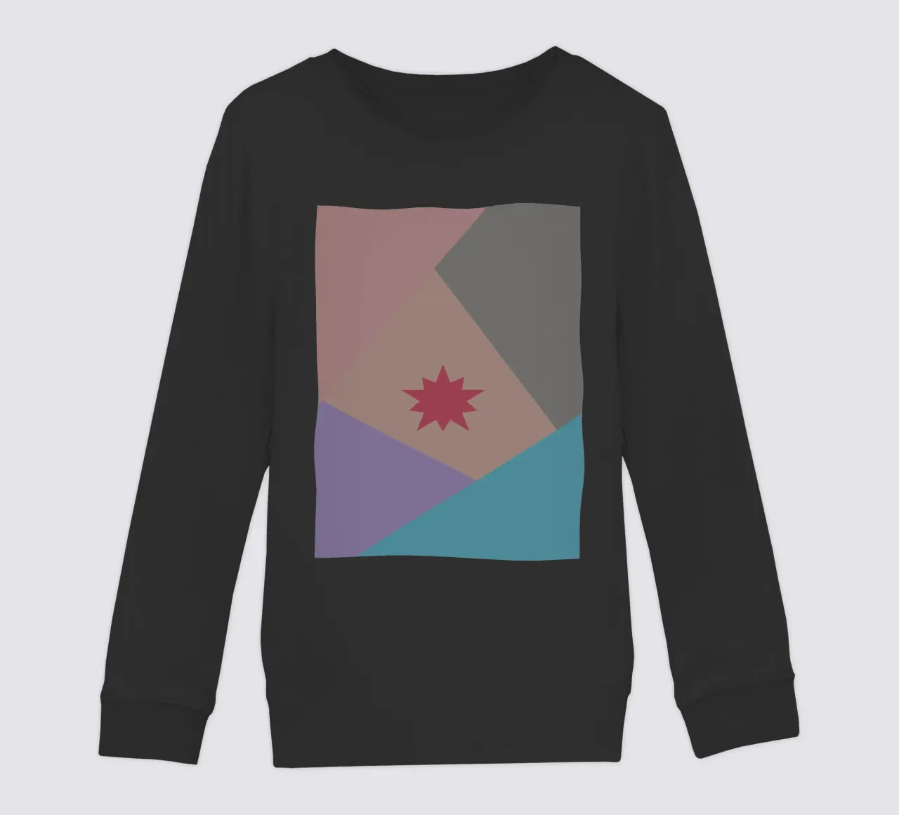 Forme geometriche colorate e una stella rosa felpa bambino da Something for you