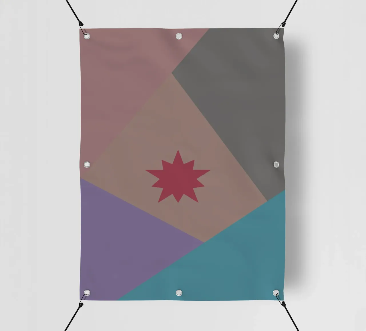 Forme geometriche colorate e una stella rosa telo in pvc da Something for you