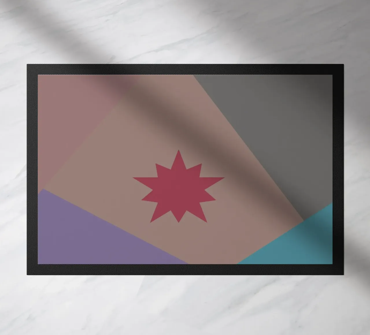 Forme geometriche colorate e una stella rosa zerbino da Something for you