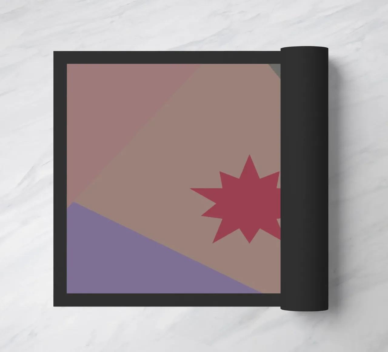 Forme geometriche colorate e una stella rosa zerbino da Something for you