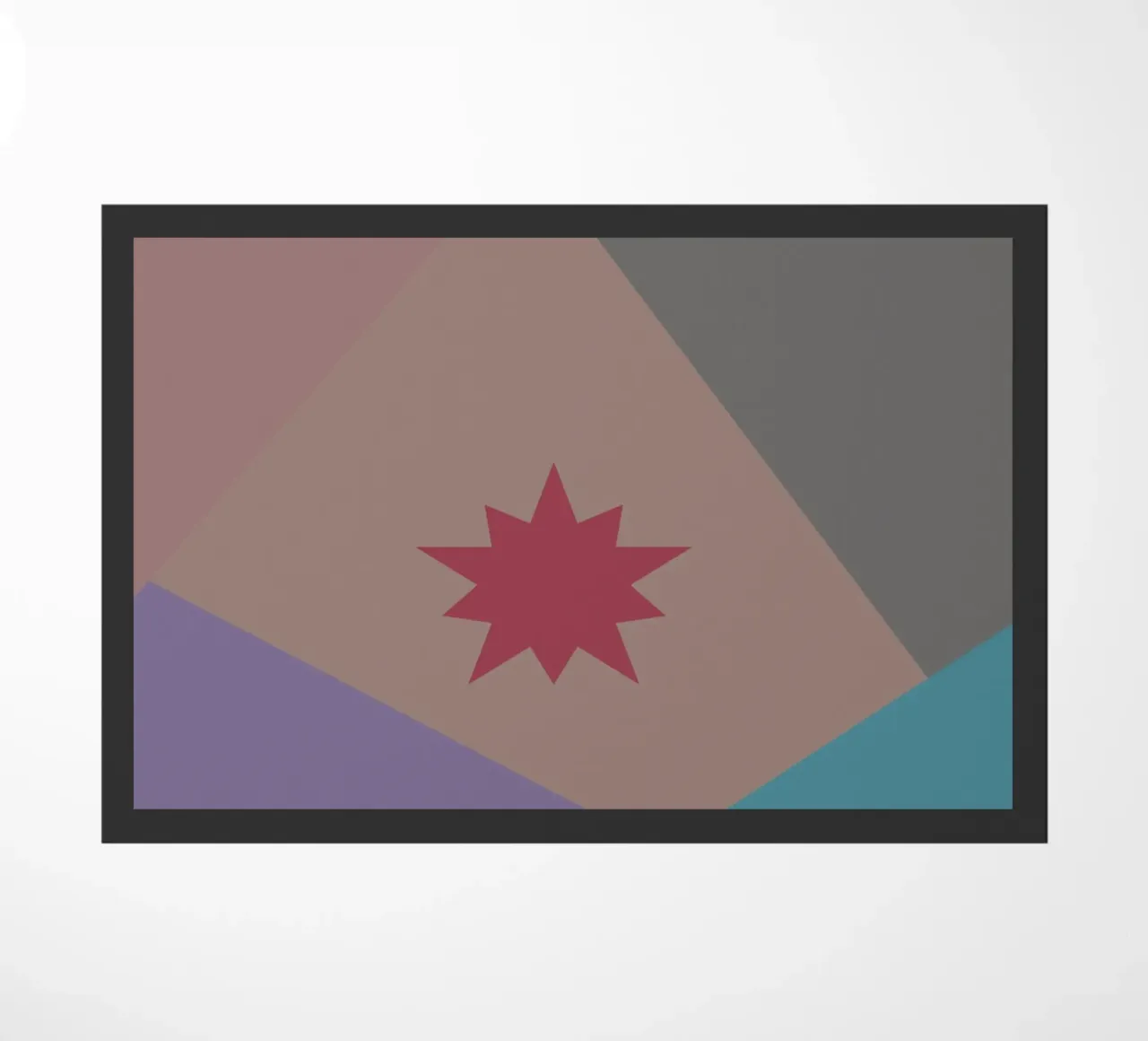 Forme geometriche colorate e una stella rosa zerbino da Something for you