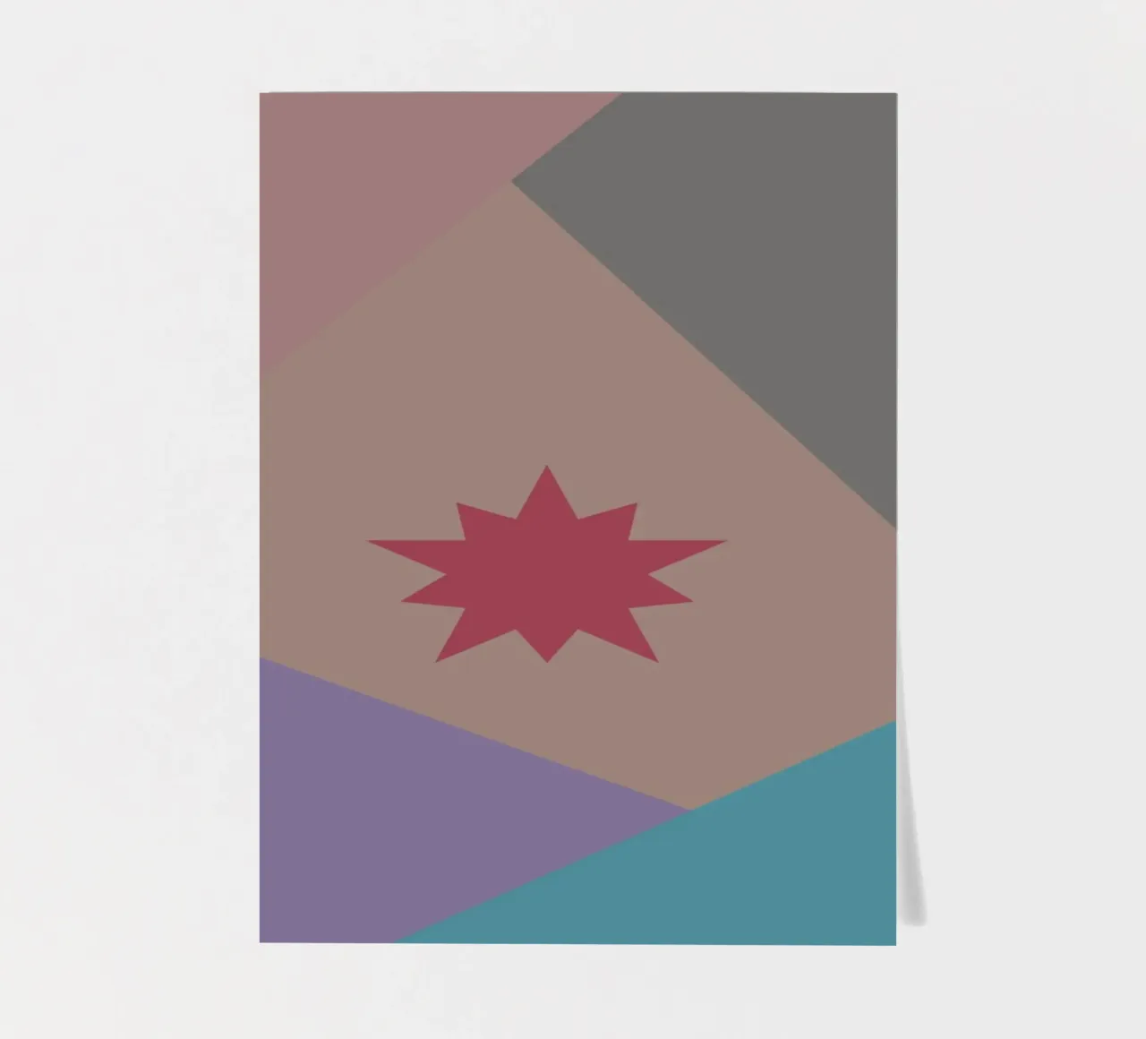 Forme geometriche colorate e una stella rosa foglio adesivo da Something for you
