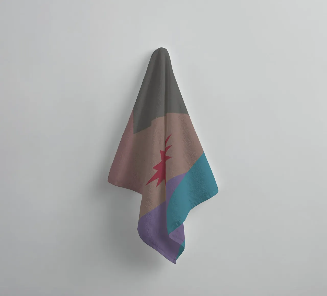 Forme geometriche colorate e una stella rosa asciugamano da bagno da Something for you