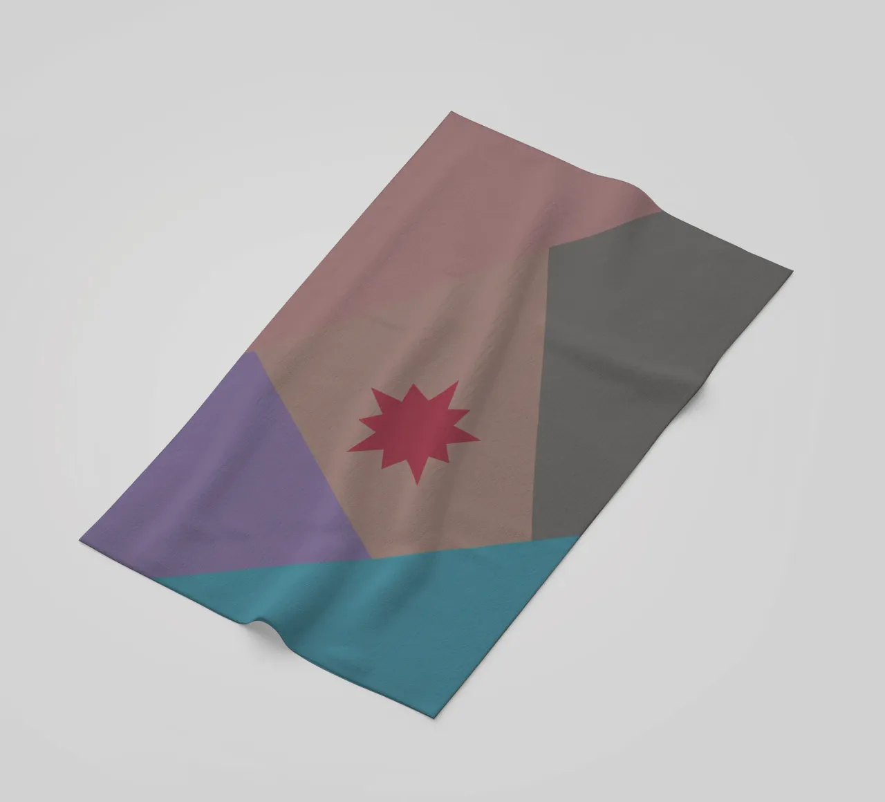 Forme geometriche colorate e una stella rosa telo mare da Something for you