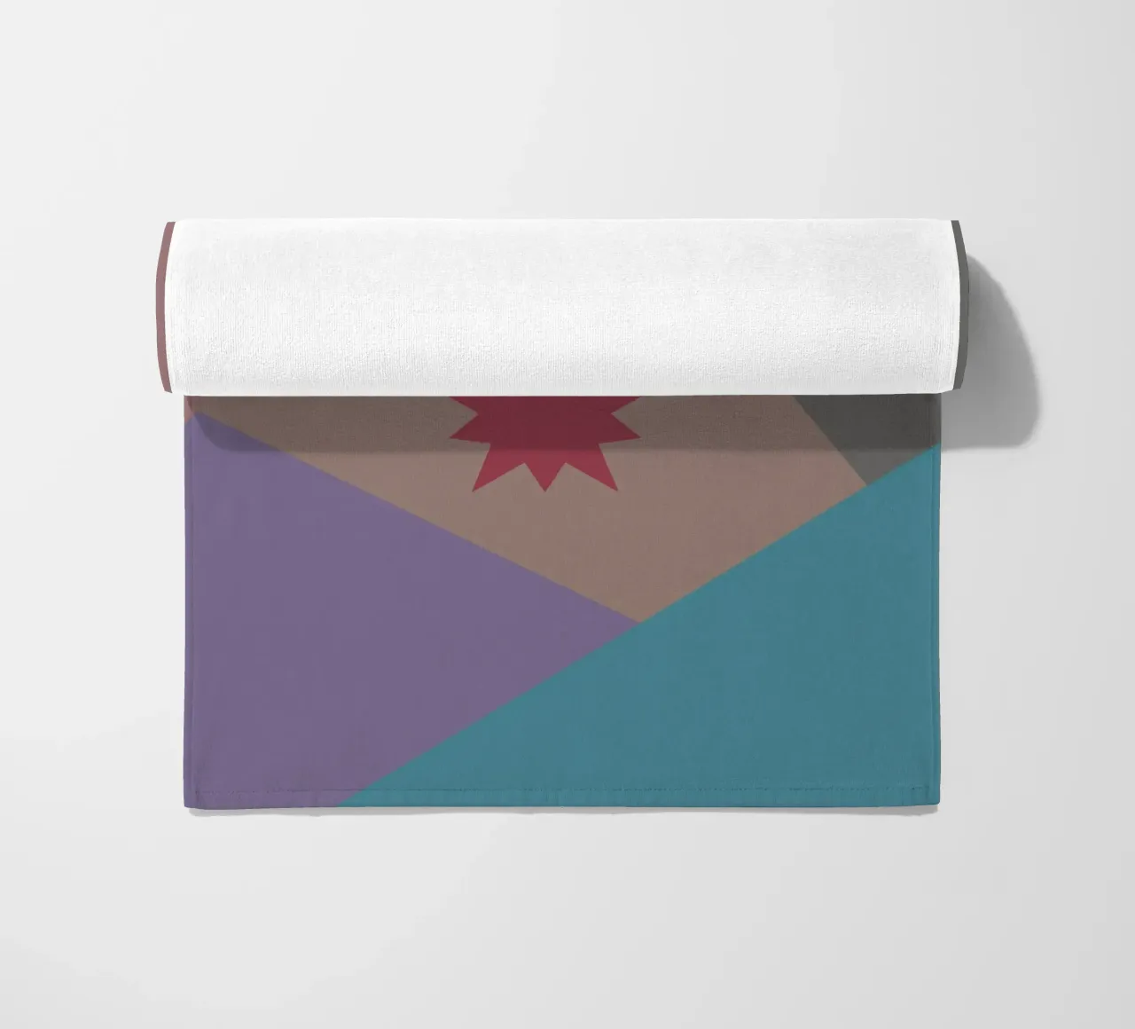 Forme geometriche colorate e una stella rosa telo mare da Something for you