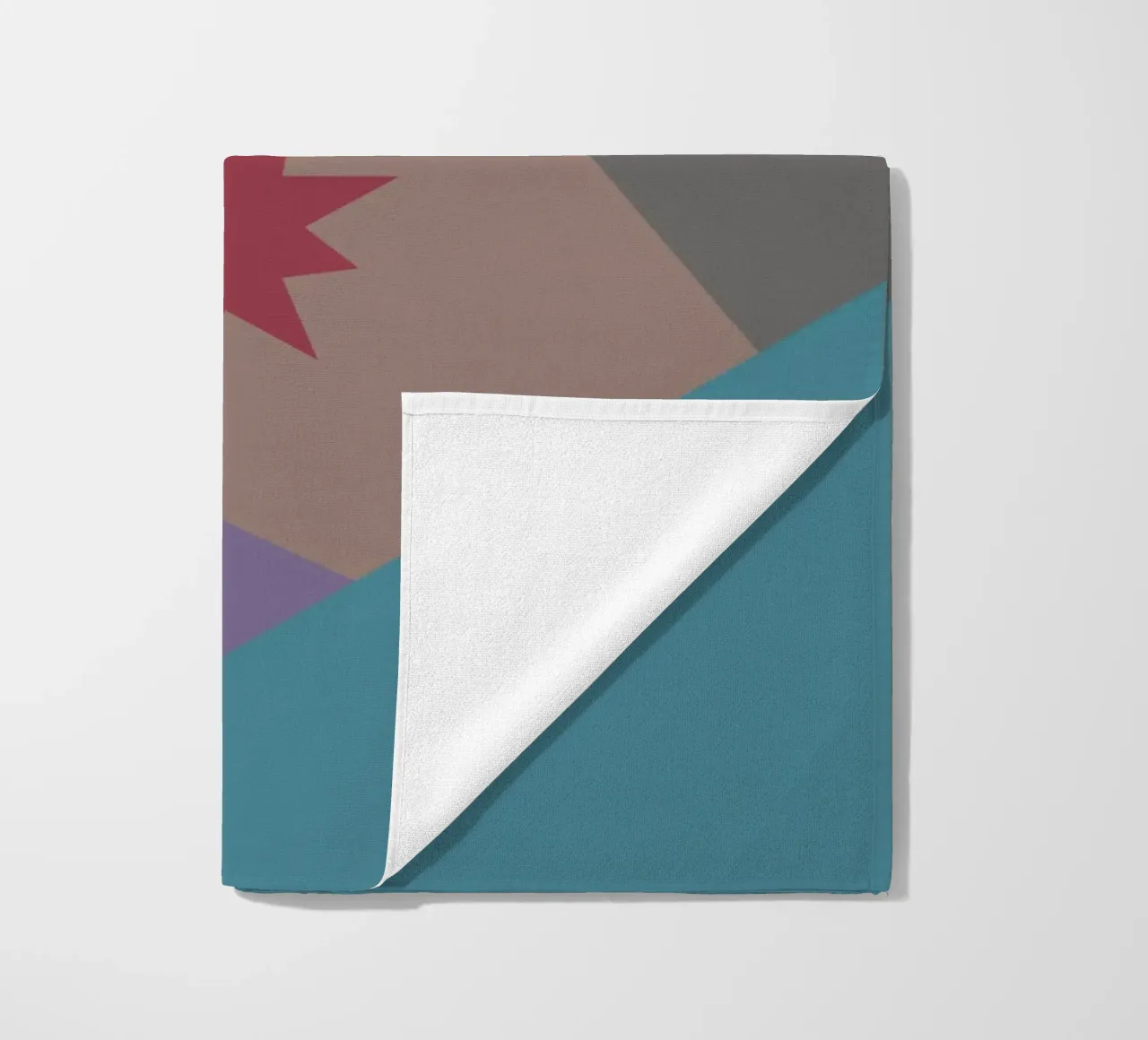 Forme geometriche colorate e una stella rosa telo mare da Something for you