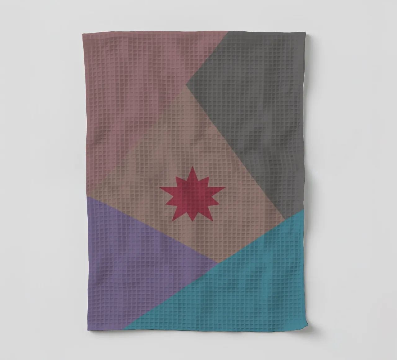 Forme geometriche colorate e una stella rosa canovaccio da cucina da Something for you