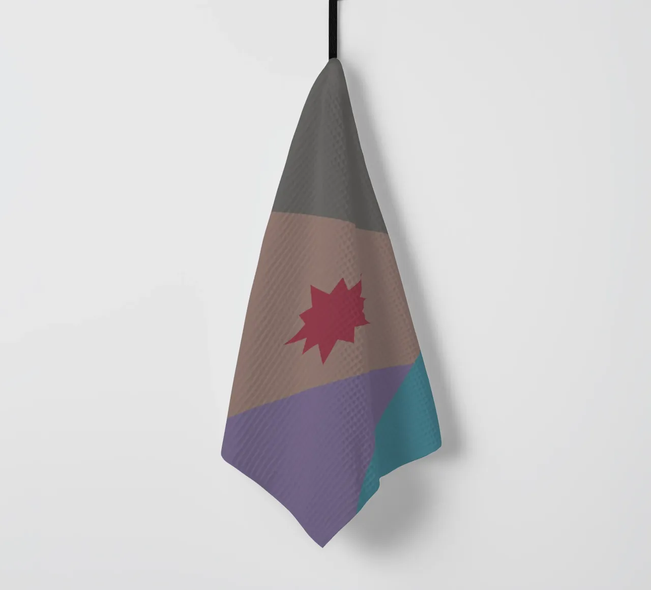 Forme geometriche colorate e una stella rosa canovaccio da cucina da Something for you