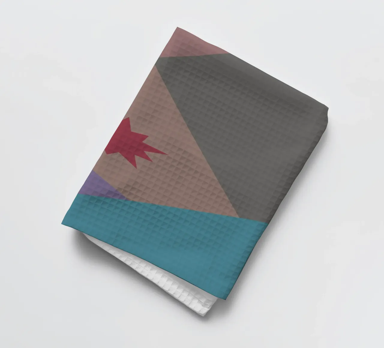 Forme geometriche colorate e una stella rosa canovaccio da cucina da Something for you