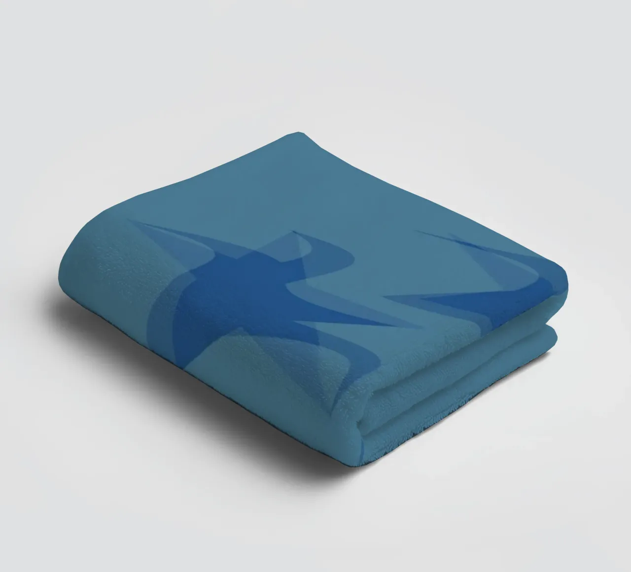 Blurred abstract blue shapes on a blue background towel by Something for you