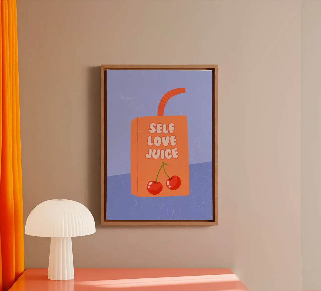 Retro self love juice art, positivo, preppy, carino tela con Cornice a cassetta da pdigitalprints