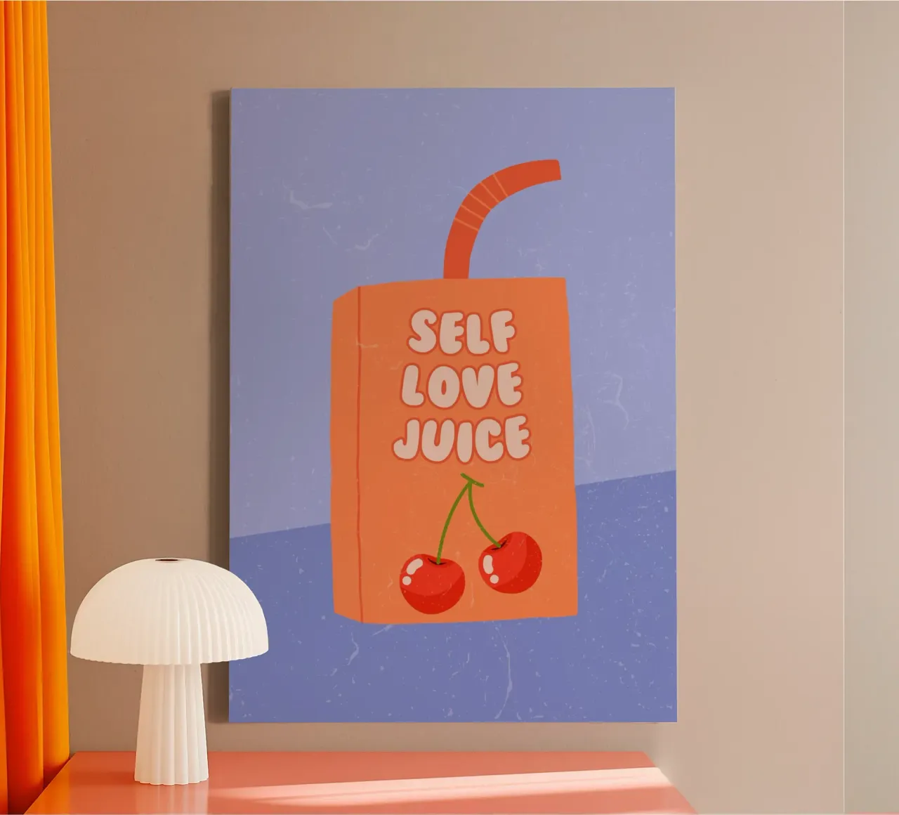 Retro self love juice art, positivo, preppy, carino tela con Cornice a cassetta da pdigitalprints