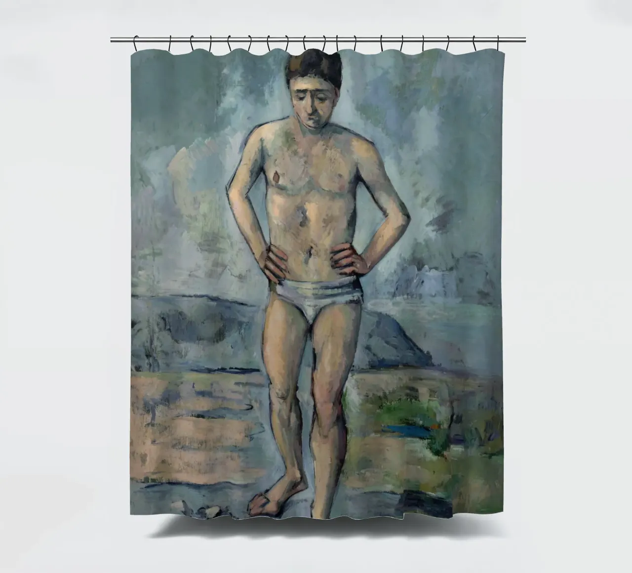 Paul Cezanne - De bader douchegordijn van Timeless Artworks