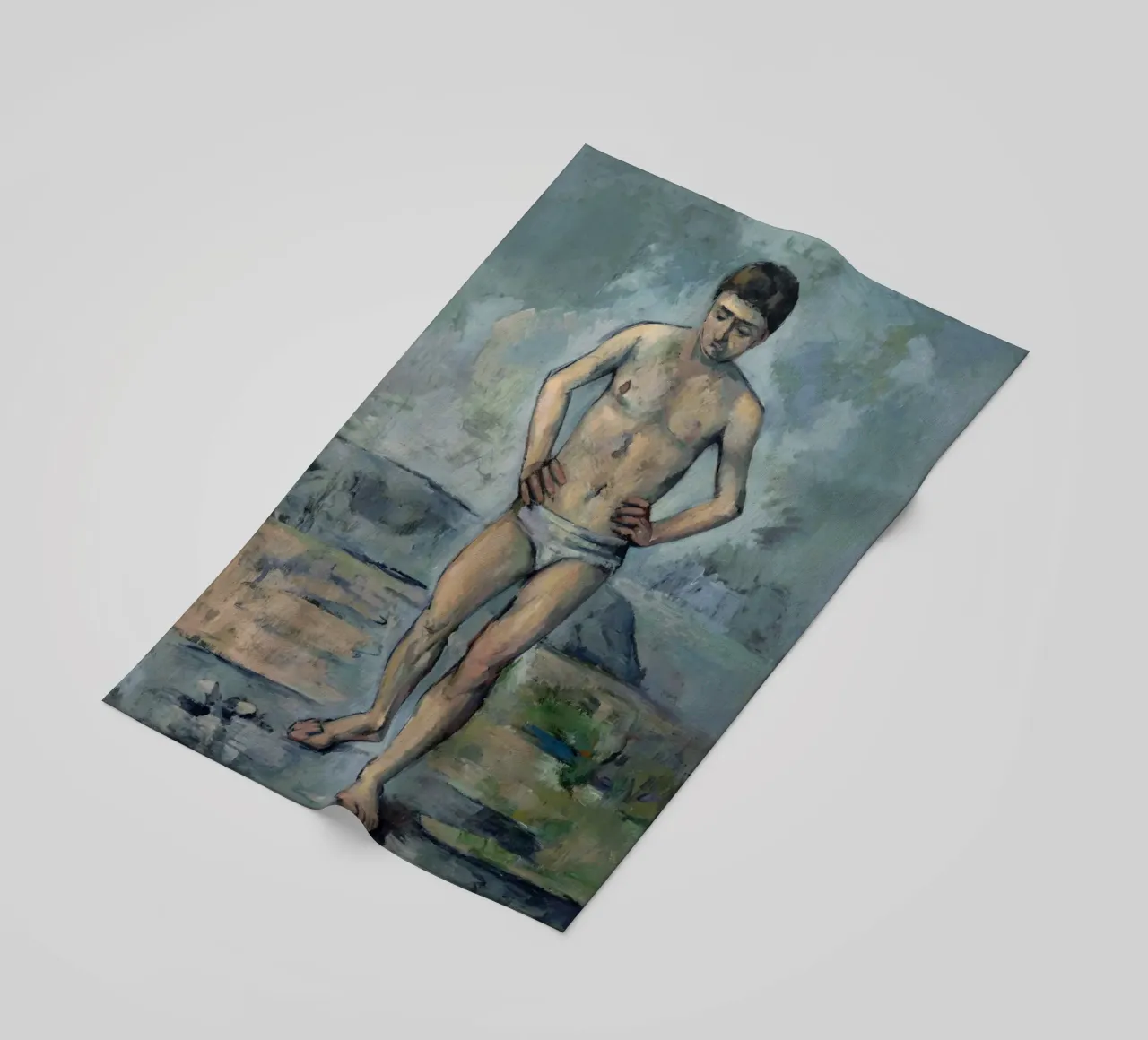 Paul Cezanne - De bader strandhanddoek van Timeless Artworks