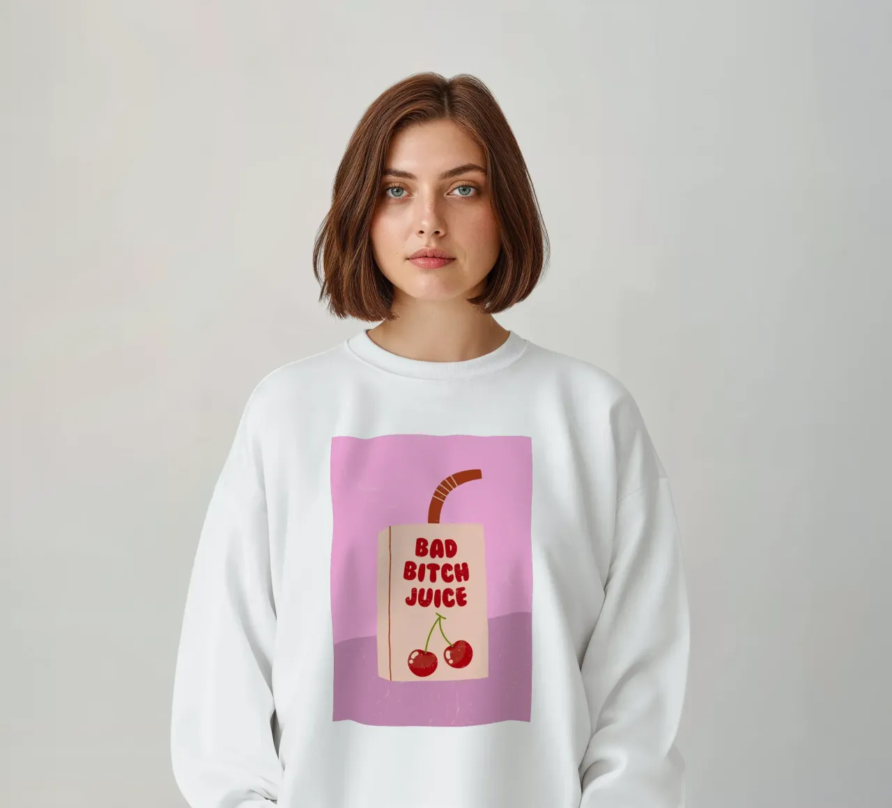 Retro bad bitch juice art, positivo, preppy, carino felpa da pdigitalprints