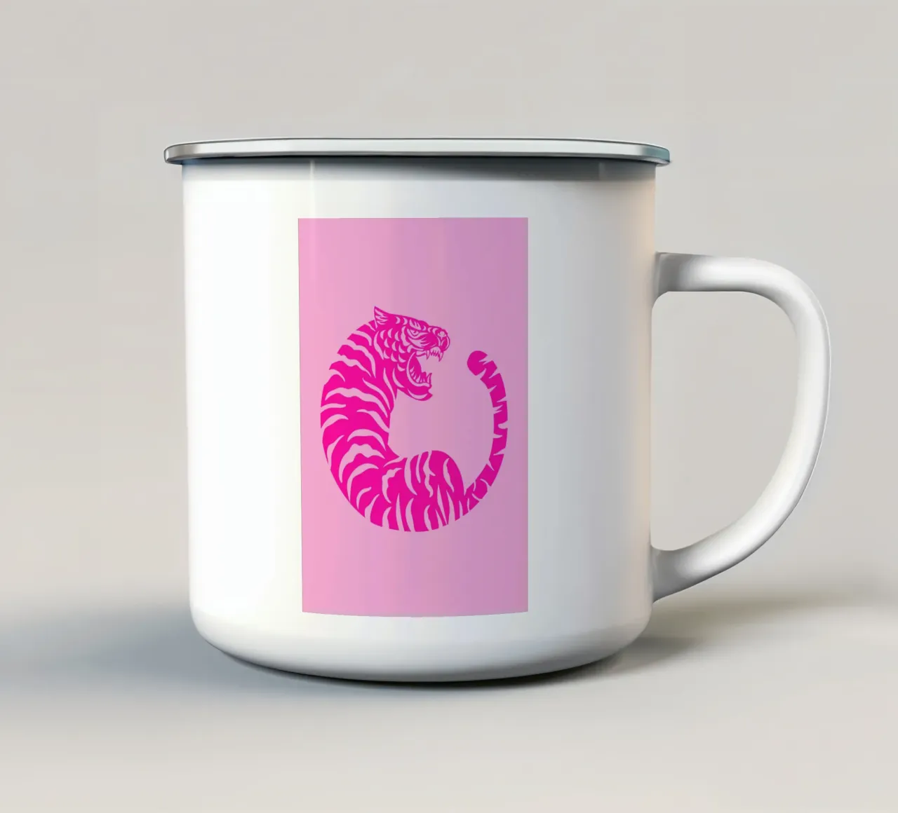 Tigre astratta rosa preppy tazza in smalto da pdigitalprints