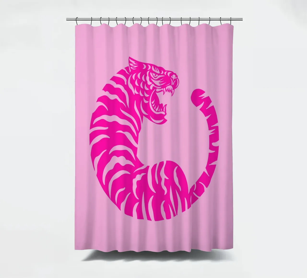 Preppy pink abstract tiger shower curtain by pdigitalprints