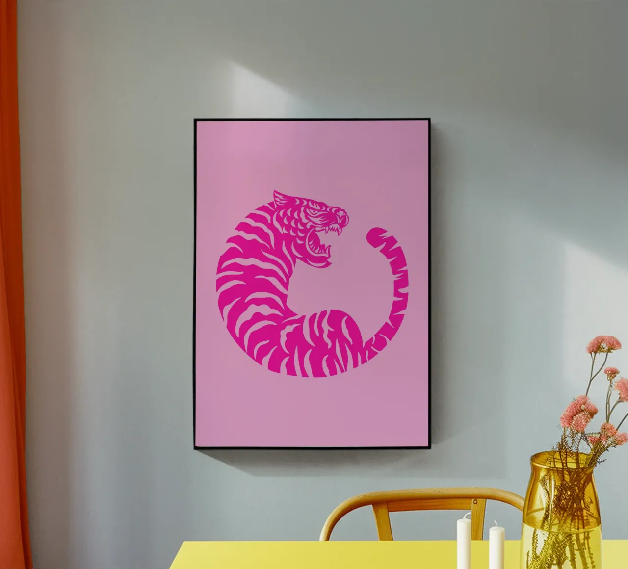 Preppy pink abstract tiger acrylic glass by pdigitalprints